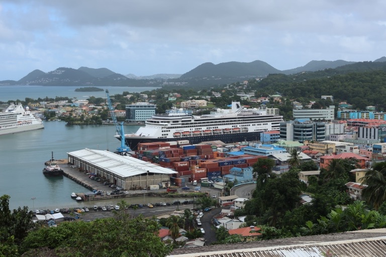 Volendam docked in Castries