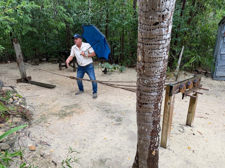 Ashton talking about rope making