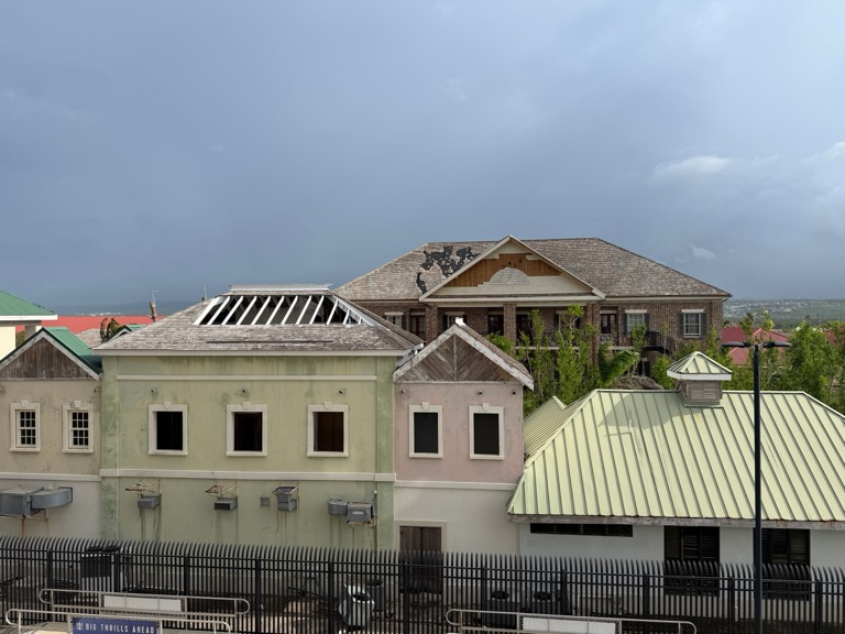 Damage from Hurricane Melissa in the port