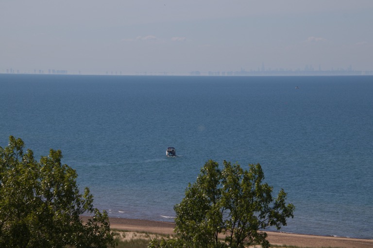 Lake Michigan looking towards Chicago