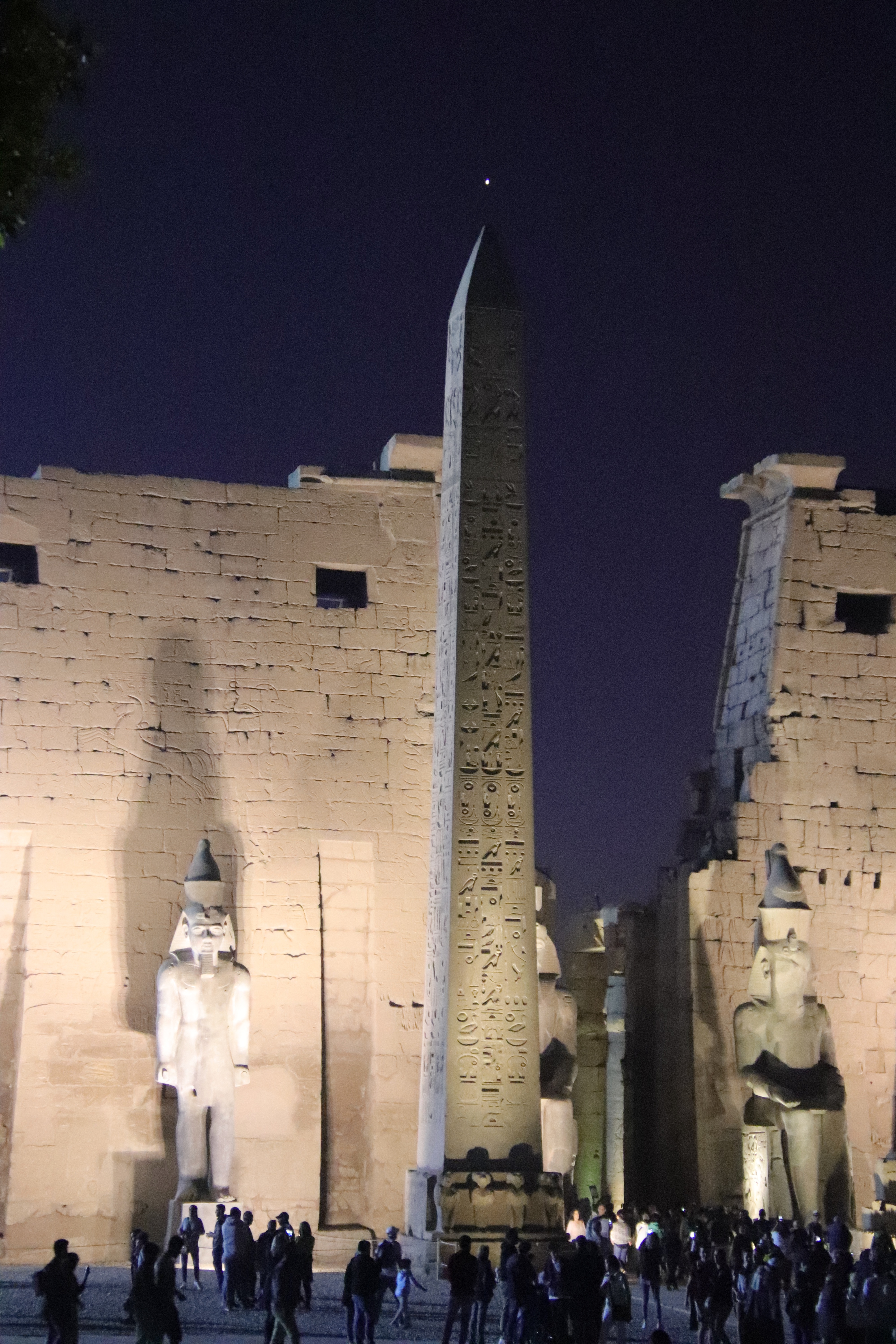 Venus over the Luxor temple entrance obelisk