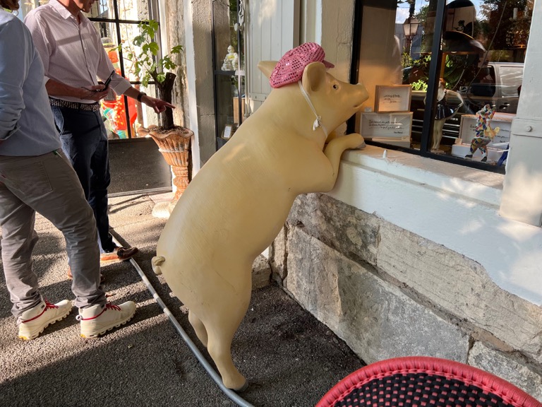 Shop with Pig out front