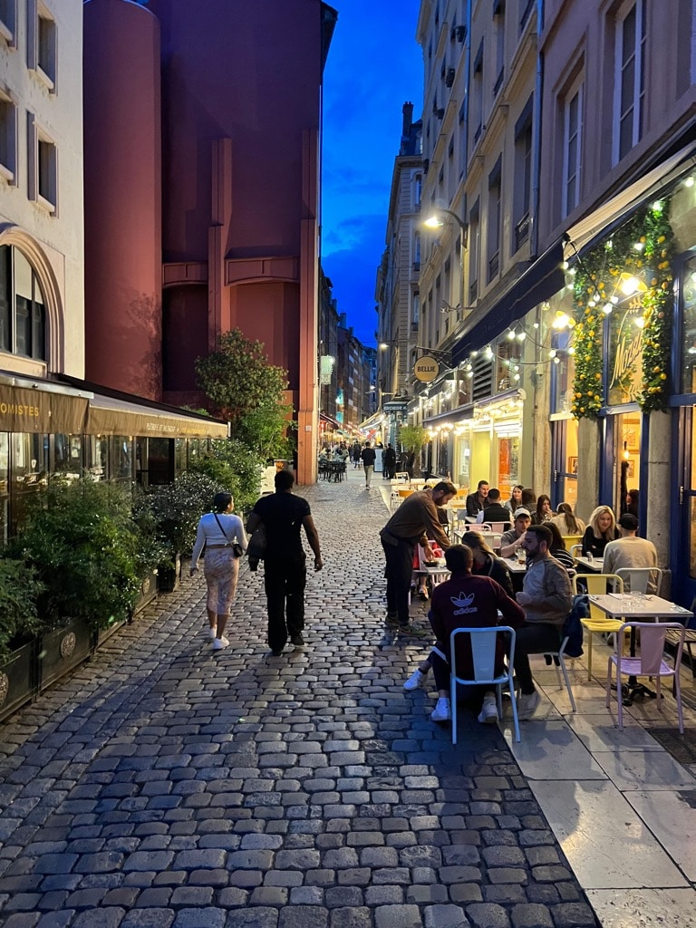 Street with cafe