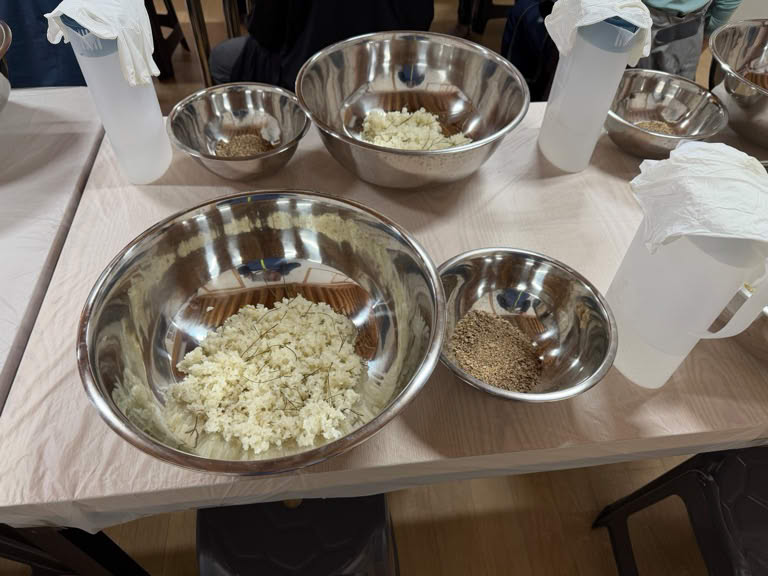 Rice, pine needles and yeast for the Lotus Rice wine