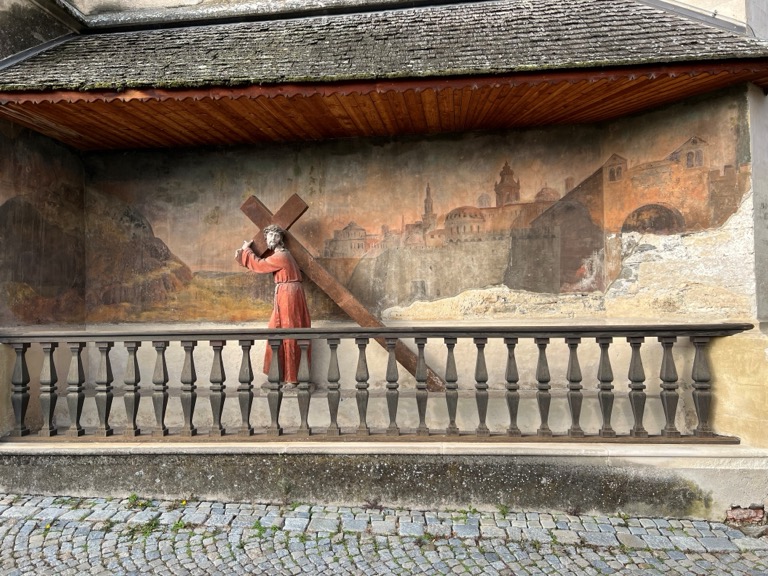 Diorama of Christ carrying his cross