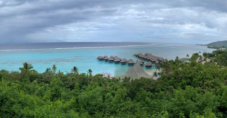 View of resort from overlook on the road