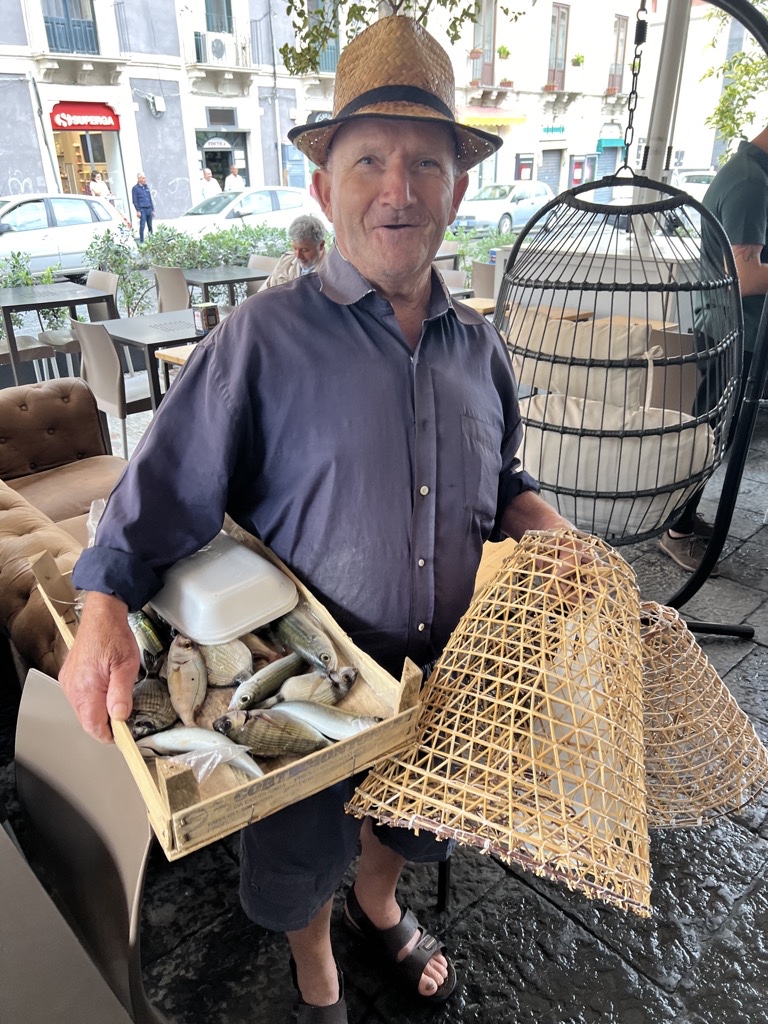 Fisherman, selling fish traps