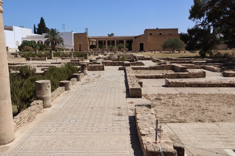 Reconstructed villa in the distance