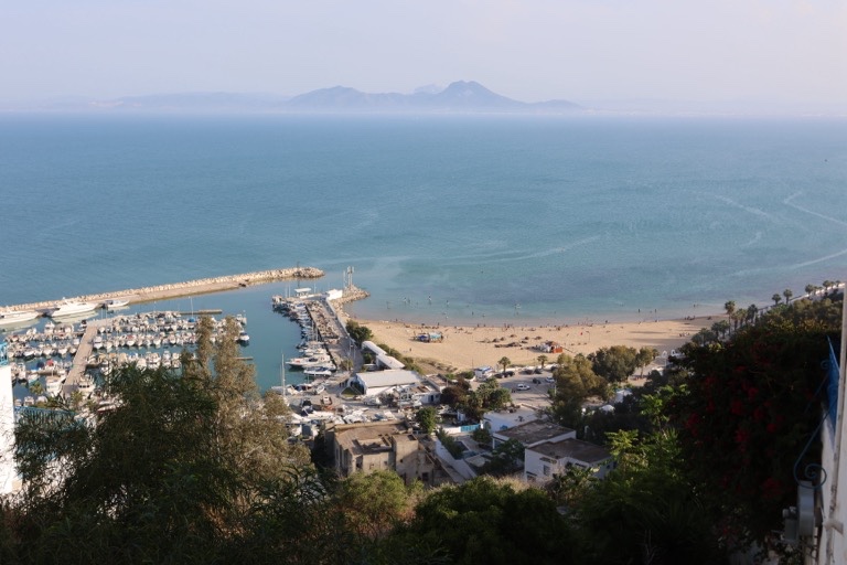 Looking across the Bay of Tunis