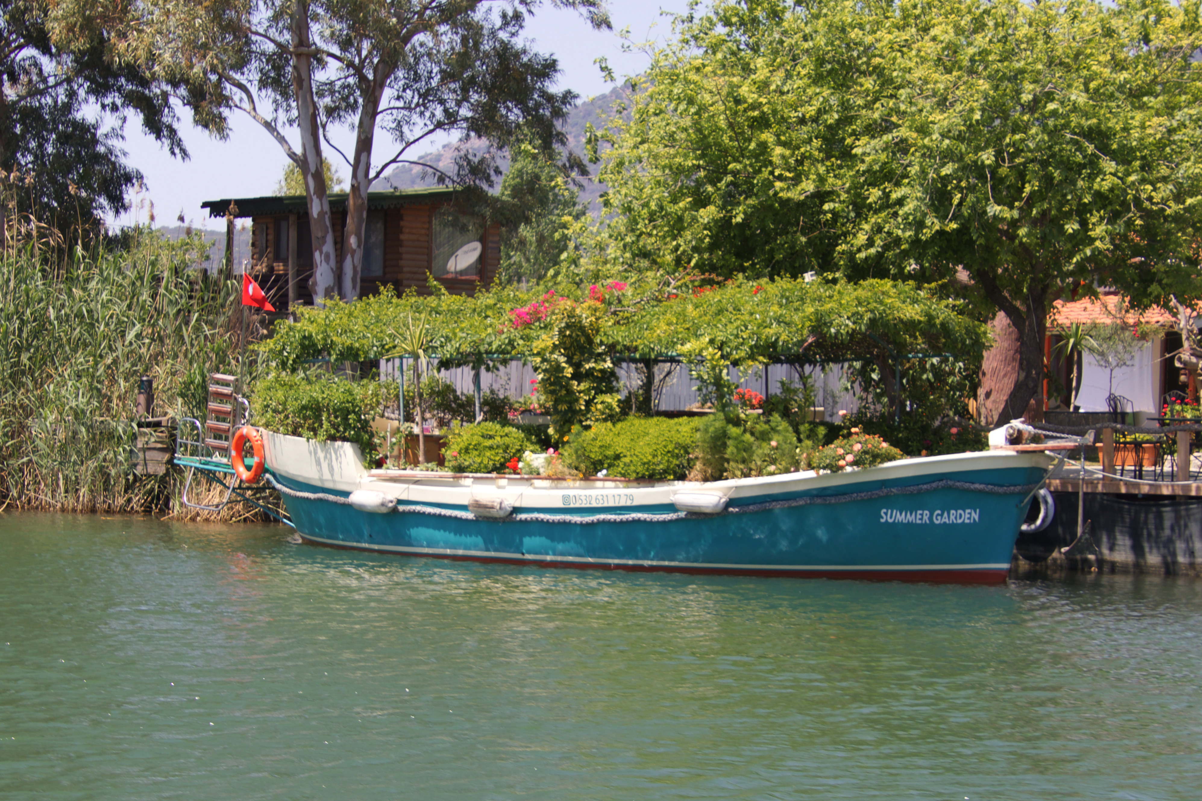 A boat of flowers