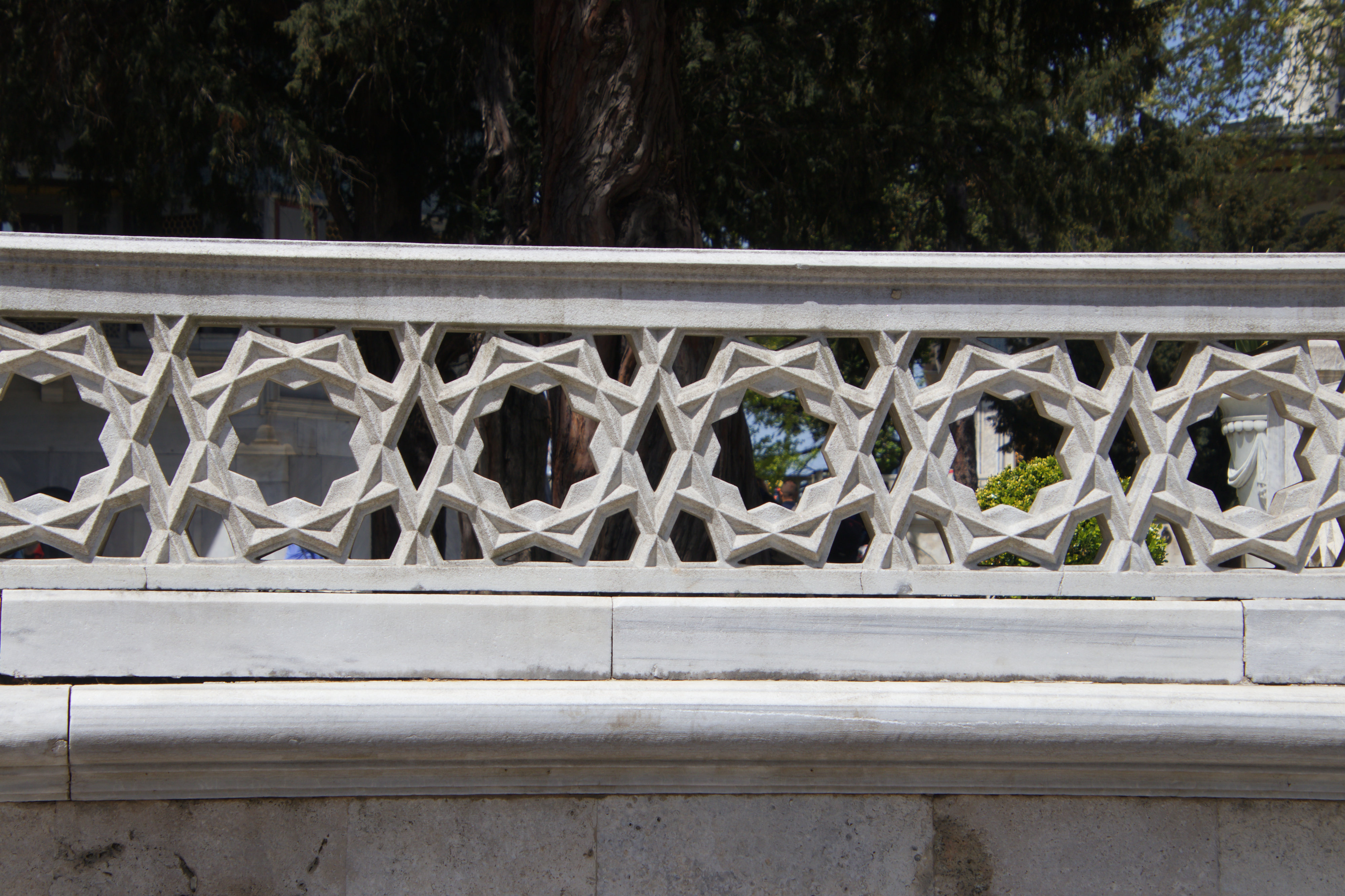 Geometric art in a railing