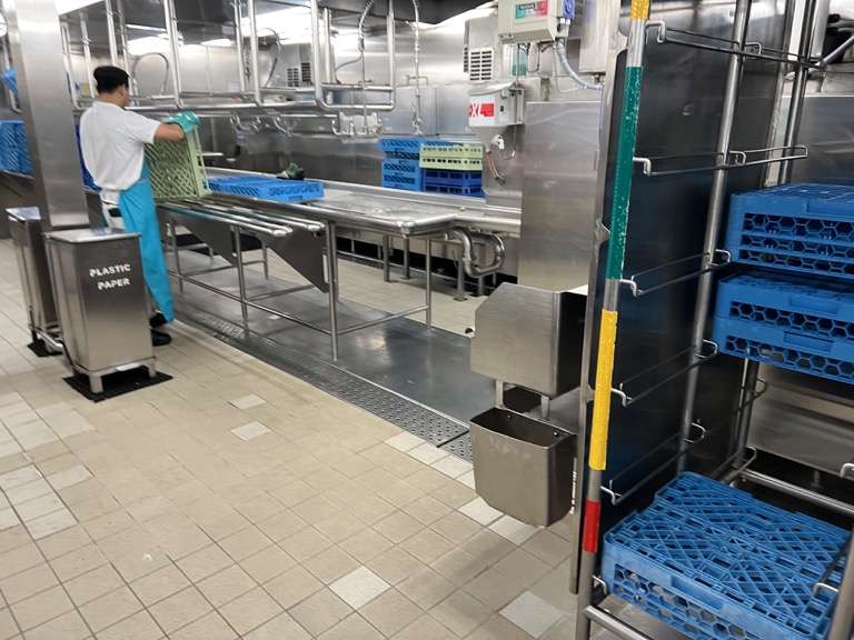 One of the dish washing stations